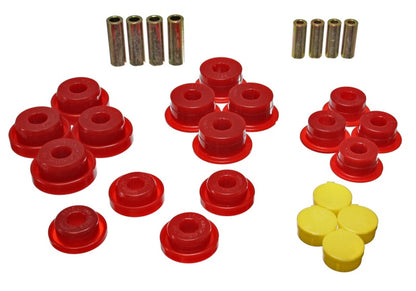 Energy Suspension 97-06 Jeep Wrangler TJ/YJ Buchas do braço de controle dianteiro vermelho (deve reutilizar OEM exterior She