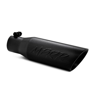 MBRP Universal Tip 3.5 OD Dual Wall Angled 2.5 entrada 12 longitud - Acabado negro