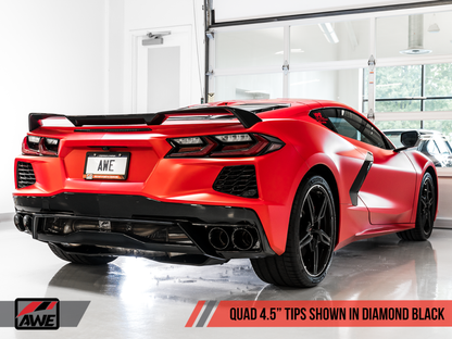 AWE Tuning 2020 Chevrolet Corvette (C8) Touring Edition Escape - Quad Diamond Black Tips