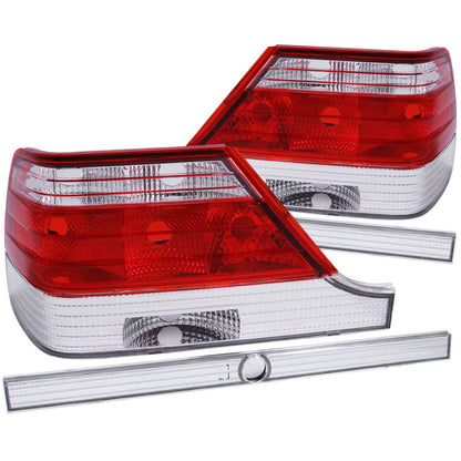 ANZO 1995-1999 Mercedes Benz Clase S W140 Luces traseras rojo/transparente