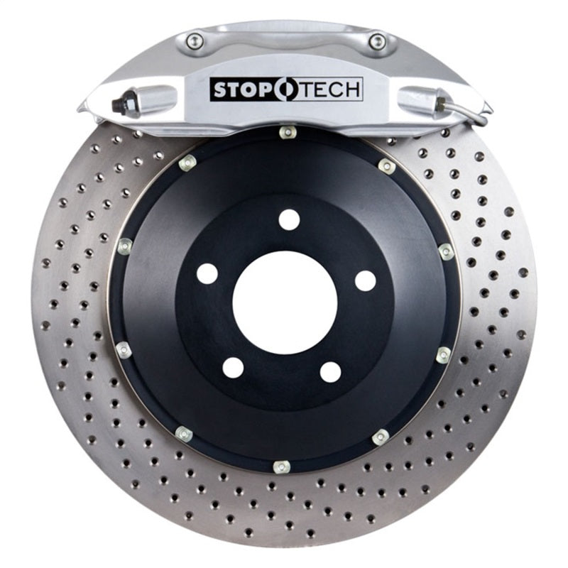 StopTech 08-13 BMW M3 (E90/E92/E93)/11-12 1M Coupe Fr BBK Silver ST-40 Caliper 355x35 Drilled Rotor