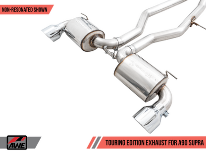 AWE 2020 Toyota Supra A90 Non-Resonated Touring Edition Escape - 5 pol Chrome Silver Tips