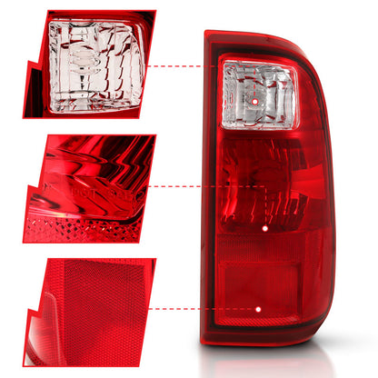 ANZO 2008-2016 Ford F-250 Lanterna traseira vermelha/lente transparente (substituição OE)