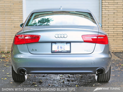 Escape AWE Tuning Audi C7 A6 3.0T Touring Edition - saída dupla Diamond Black Tips
