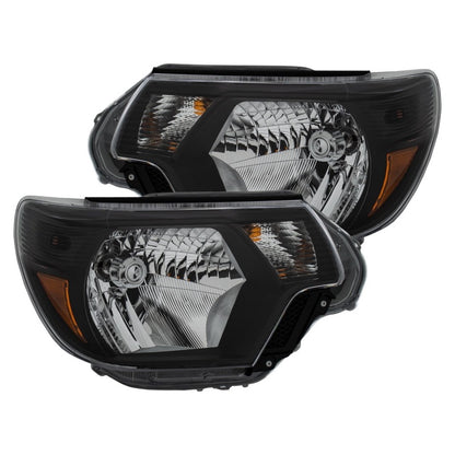 ANZO 2012-2015 Toyota Tacoma Crystal Faróis Preto