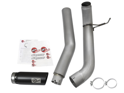 aFe LARGE BORE HD 5in DPF-Back SS Escape con punta negra 2016 Nissan Titan 5.0L V8 (td) CC SB