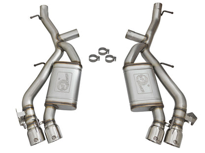 aFe MACHForce XP 3in 304 SS Axle-Back Dual Exhaust (NPP) com pontas polidas 16-17 Camro SS V8-6.2L