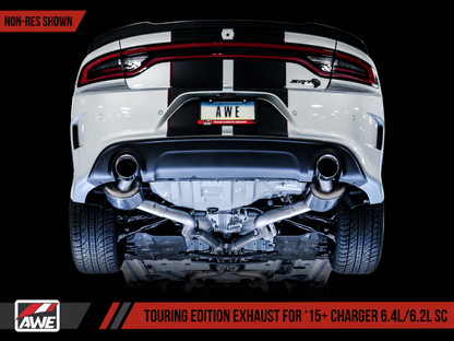 AWE Tuning 2015+ Dodge Charger 6.4L/6.2L SC Non-Resonated Touring Edition Escape - Silver Tips