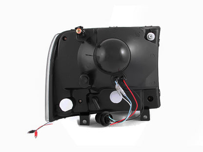 ANZO 2000-2004 Ford Excursion Faróis de cristal cromados c/ LED 1 peça
