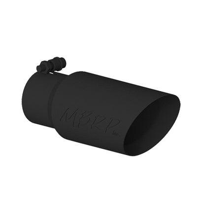 MBRP Punta universal 4 pulg. DE 3 pulg. Entrada 10 pulg. Longitud Doble pared Extremo en ángulo Negro