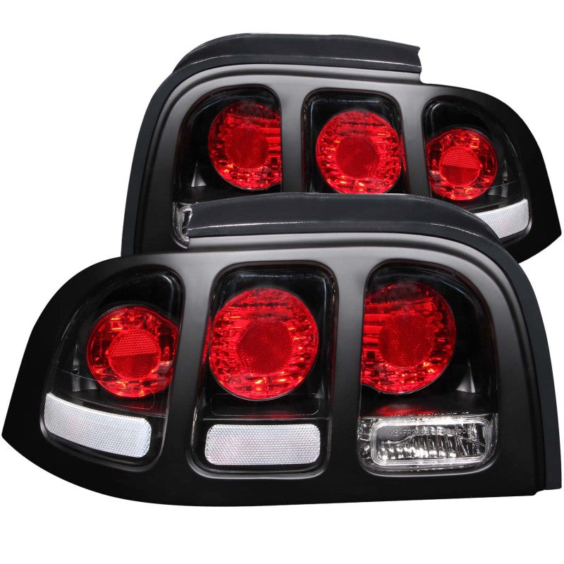 ANZO 1994-1998 Ford Mustang Lanternas traseiras pretas