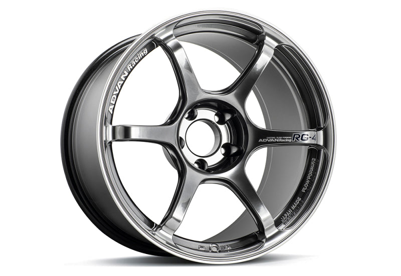 Advan RG-4 18x10 +35 5x114.3 Racing Hyper Black and Ring Wheel