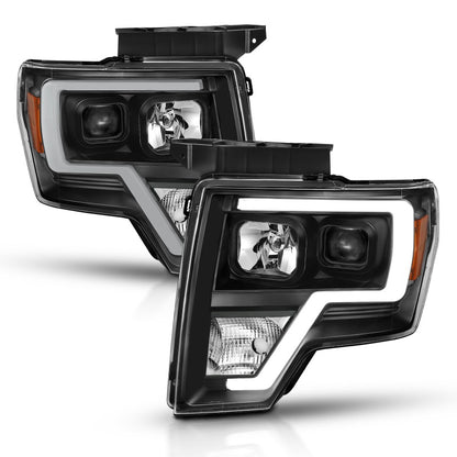 ANZO 2009-2014 Ford F-150 projetor barra de luz HL preto âmbar
