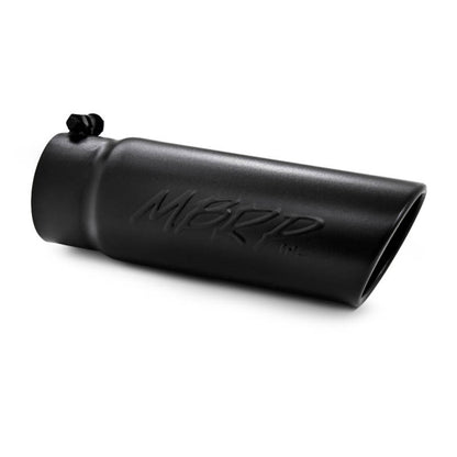 MBRP Punta universal 4 OD Extremo enrollado en ángulo Entrada 3.5 Longitud 10 - Acabado negro