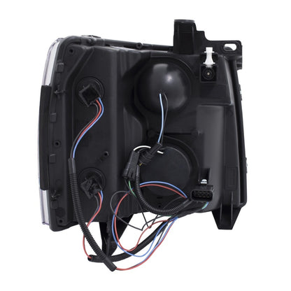 ANZO 2007-2013 Chevrolet Silverado 1500/2500 Faróis projetores c/ U-Bar Switchback preto c/ âmbar