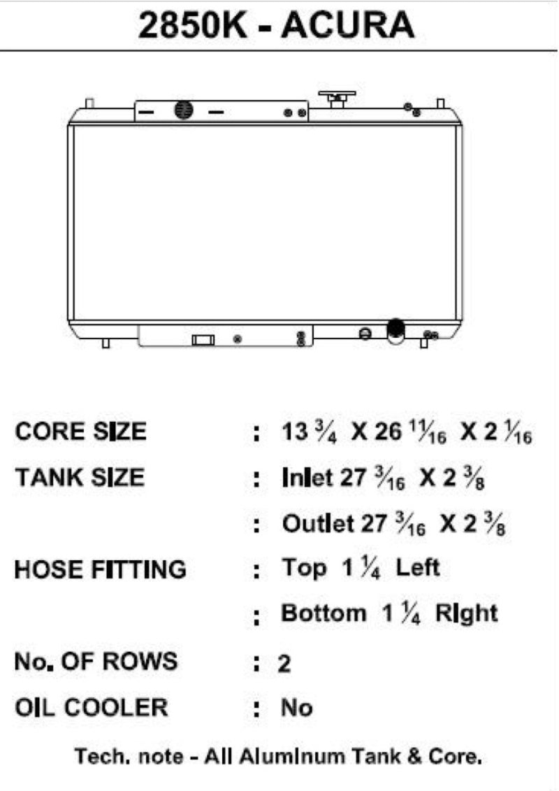 CSF 92-00 Honda Civic com radiador K-Swap V3