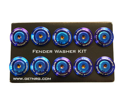 NRG - FENDER WASHER KIT; TITANIUM SERIES; RIVETS FOR PLASTIC; SET OF 10