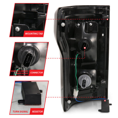 ANZO 2015-2017 Ford F-150 LED lanternas traseiras pretas