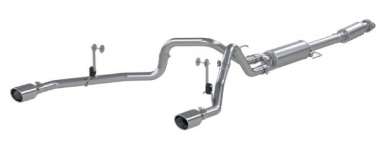 MBRP 2021+ F-150 2.7L/ 3.5L Ecoboost, 5.0L 3in Cat Back 2.5in Dual Split Rear - Aço aluminizado