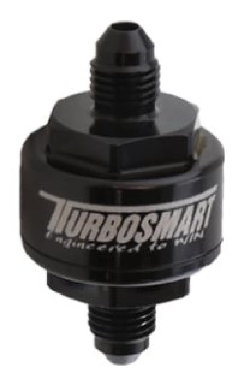 Filtro de alimentação de óleo Turbosmart Billet Turbo com disco plissado de 44 mícrons AN-3 entrada macho - preto