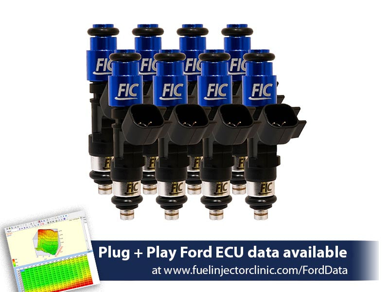 Fuel Injector Clinic - 525cc (50 lbs/hr at 43.5 PSI fuel pressure) FIC Fuel  Injector Clinic Injector Set for Mustang GT (1987-2004)/ Cobra (1993-1998)(High-Z) (IS402-0525H)