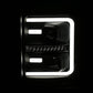ANZO 2011-2016 Ford F250 Projector Headlights w/ Plank Style Switchback Black w/ Amber