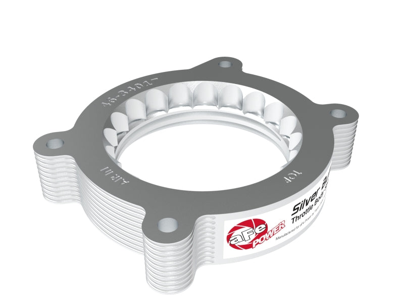 aFe 2020 Vette C8 Silver Bullet El espaciador del cuerpo del acelerador de aluminio funciona solo con admisión de fábrica - Plateado