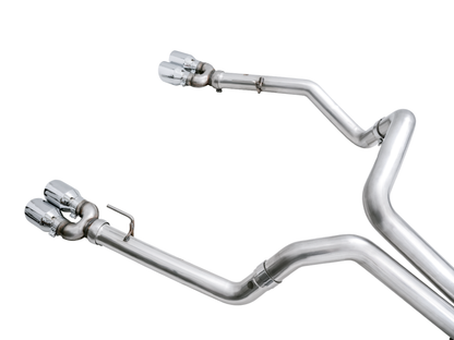 AWE Tuning 4th Gen GM 1500 6.2L 0FG Catback Split Saída traseira (com recortes de pára-choques) - pontas cromadas quádruplas