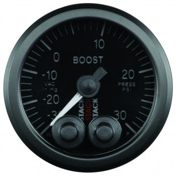 AutoMeter - 52MM, BOOST PRESS, PRO-CONTROL, BLK, -30INHG TO +30PSI, INCL. T-FITTING (ST3512)
