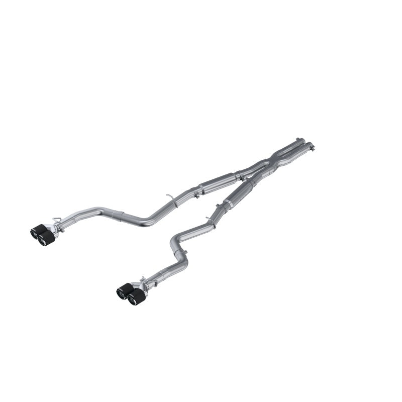 MBRP 15-16 Dodge Challenger RT 5.7L T304 SS 3 pol. Traseiro duplo Cat-back CF Quad Tips - Street