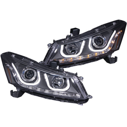 ANZO 2008-2012 Honda Accord Projetor Faróis com U-Bar Preto