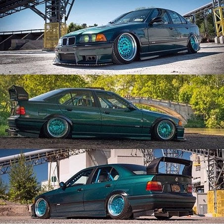 E36 sedan shop fender flares