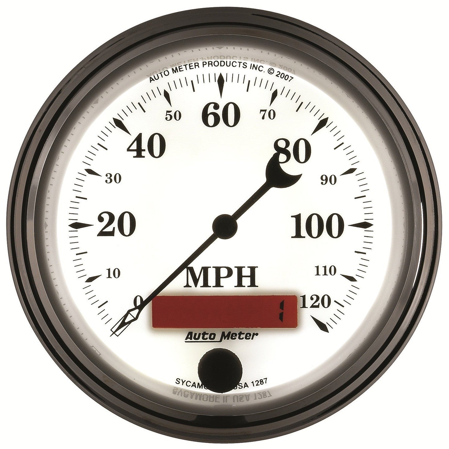AutoMeter - 3-3/8" SPEEDOMETER, 0-120 MPH, ELECTRIC, OLD-TYME WHITE II (1287)