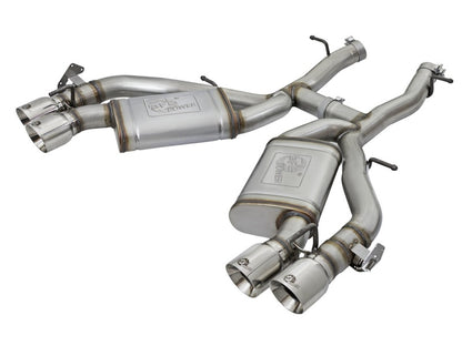 aFe MACHForce XP 3in 304 SS Axle-Back Dual Exhaust (NPP) com pontas polidas 16-17 Camro SS V8-6.2L