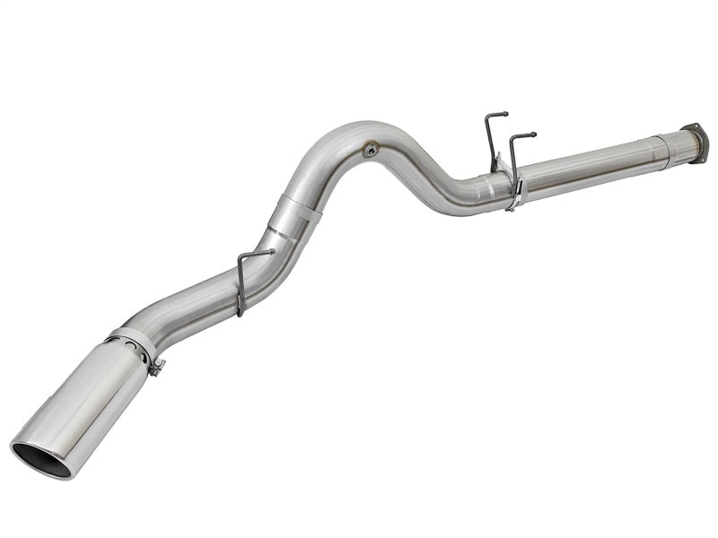 aFe ATLAS 5in DPF-Back Alum Steel Exhaust System c/Polished Tip 2017 Ford Diesel Trucks V8-6.7L (td)