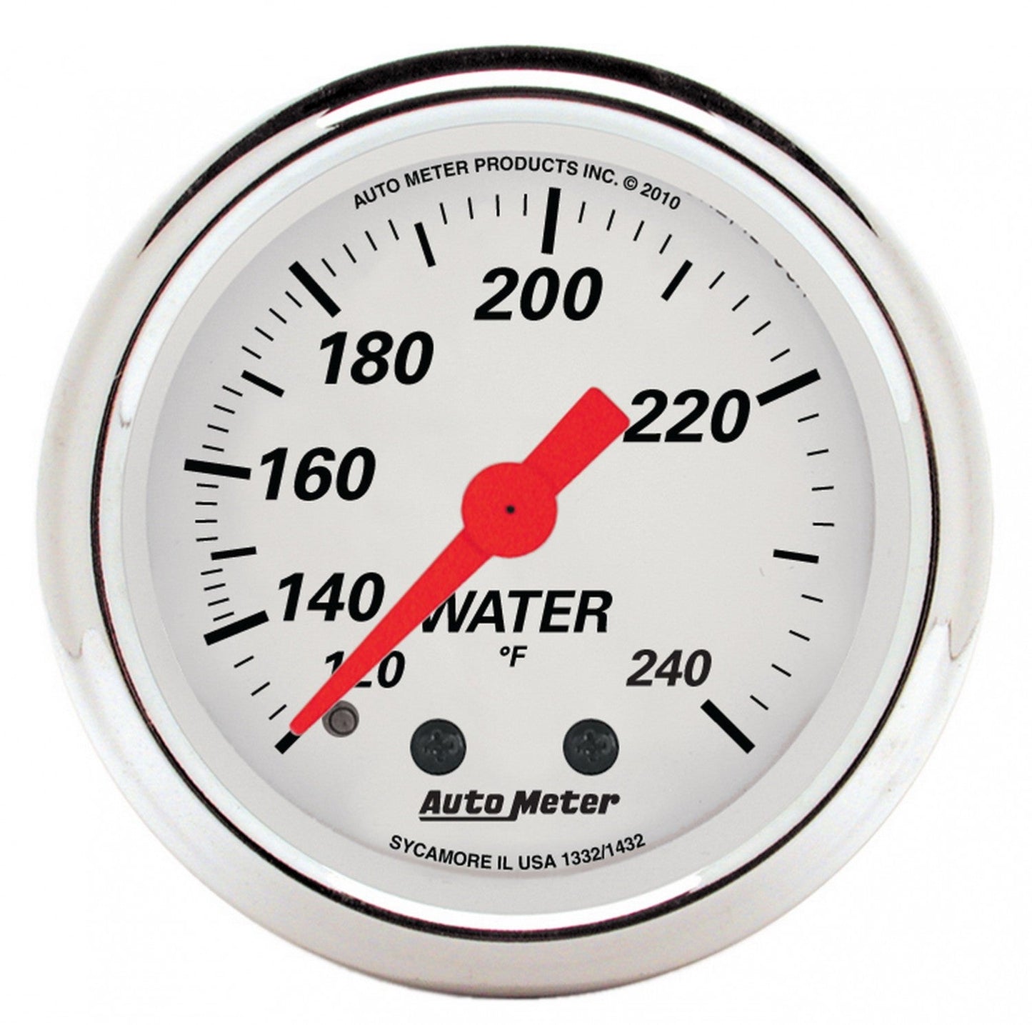 AutoMeter - 2-1/16" WATER TEMPERATURE, 120-240 °F, 6 FT., MECHANICAL, ARCTIC WHITE (1332)