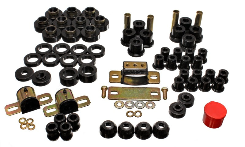 Suspensão Energy 80-86 Jeep CJ7 Black Hyper-Flex Conjunto de Buchas Mestras