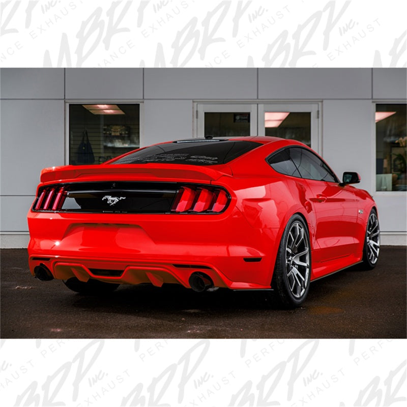 MBRP 15-18 Ford Mustang EcoBoost 2.3L Negro 3in Cat Back Doble salida trasera dividida (versión de calle)