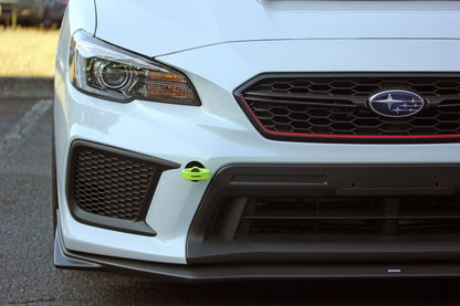 Perrin 18-21 WRX/STI / 13-20 BRZ / 17-20 Toyota 86 Kit de gancho de remolque delantero - amarillo neón