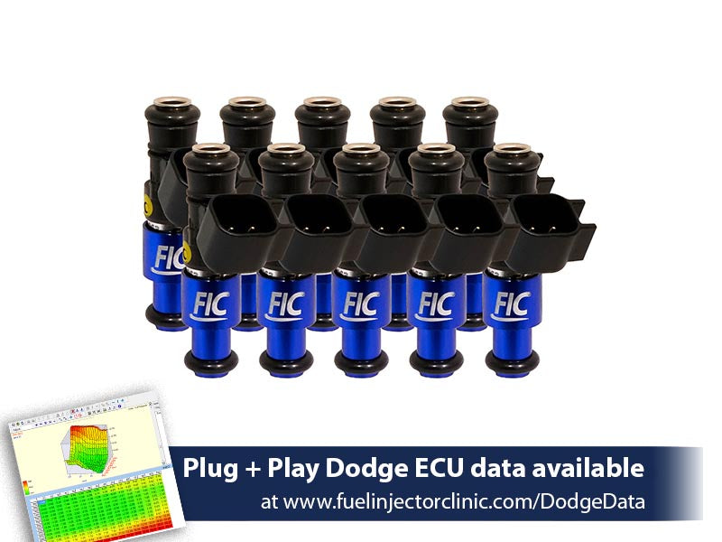 Fuel Injector Clinic - 1440cc FIC Fuel Injector Clinic Injector Set for Dodge Viper ZB2 ('08-'10) VX1 ('13-'17) (IS158-1440H)