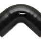 Conector de codo de silicona reforzada de 4 capas vibrante - 3.25in ID - 90 grados. Codo (NEGRO)