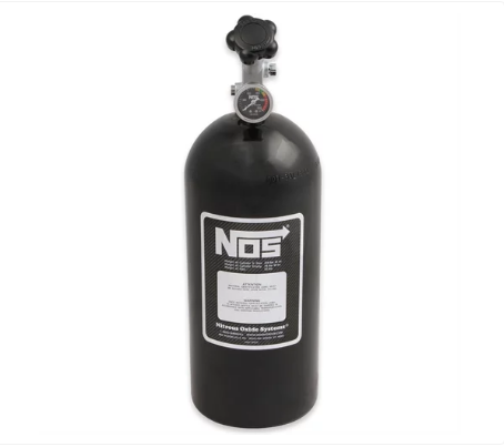 Sistema de óxido nitroso - Botella nitroso NOS 10 lb. Acabado negro (14745BNOS)