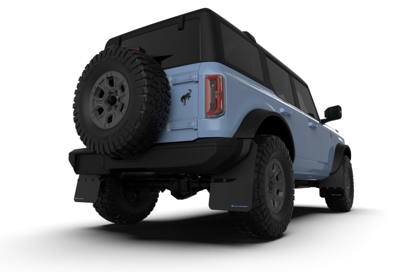 Rally Armor 21-25 Ford Bronco (Plstc Bmpr + RB - NO Rptr/Sprt) Blk Mud Flap w/Red Logo