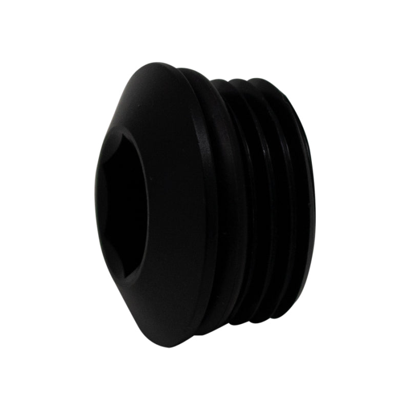 DeatschWerks 10AN ORB Plugue macho de perfil baixo interno Allen/hex (incluindo anel de vedação) - preto fosco anodizado