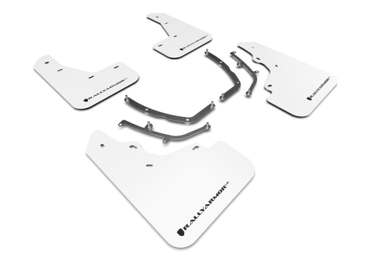 Rally Armor 19-25 Mazda3 Hatchback White UR Mud Flap w/Black Logo