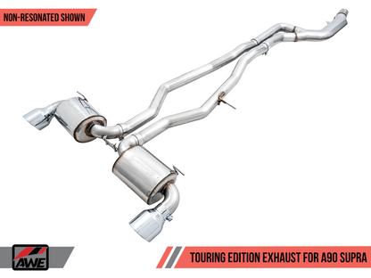 AWE 2020 Toyota Supra A90 Non-Resonated Touring Edition Escape - 5 pol Chrome Silver Tips