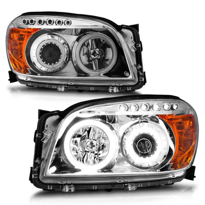ANZO 2006-2008 Toyota Rav4 Projetor Faróis com Halo Chrome (CCFL)