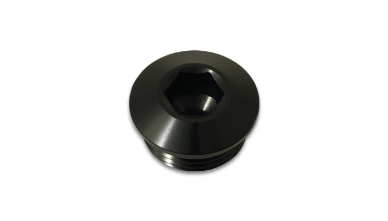 Plugue de porta de baixo perfil de alumínio vibrante -4AN ORB - preto anodizado