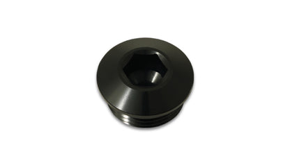 Plugue de porta de baixo perfil de alumínio vibrante -4AN ORB - preto anodizado