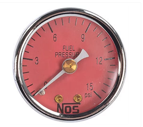 Sistema de Óxido Nitroso - Manômetro de Combustível NOS Cara Vermelha (15900NOS)